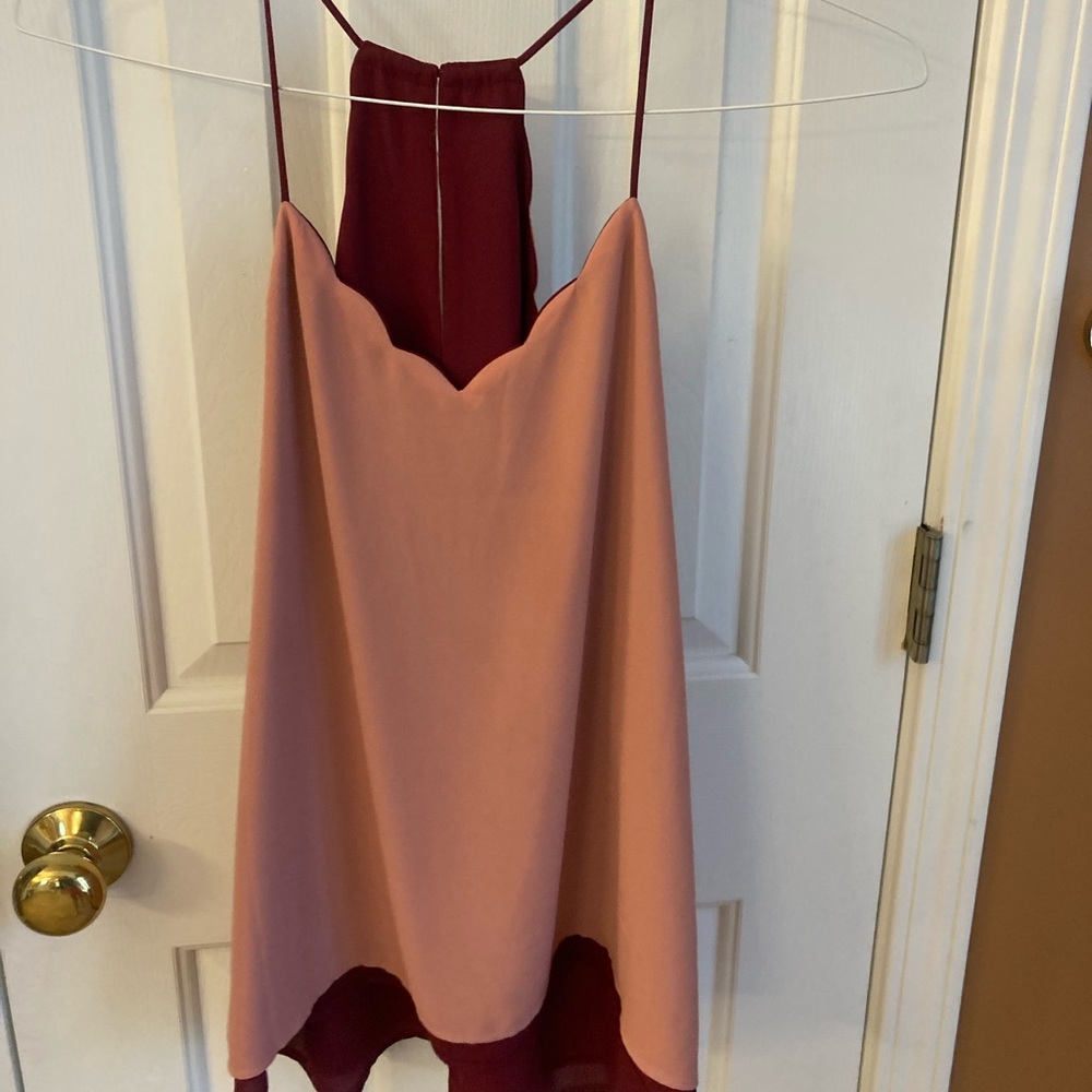 Express Scalloped Cami, Pink/Brick, Women’s Small